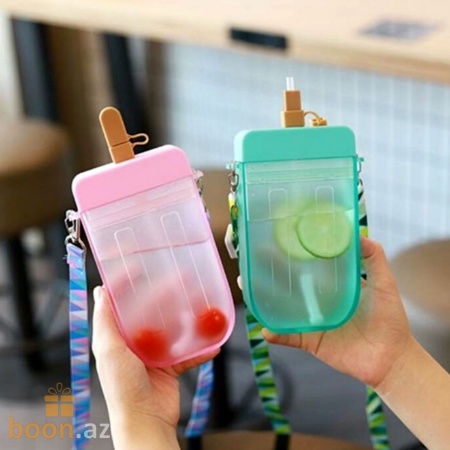 Бутылка для воды  в форме "Эскимо" Ice cream bottle (pink)